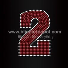 Number Two Rhinestone Heat Transfers